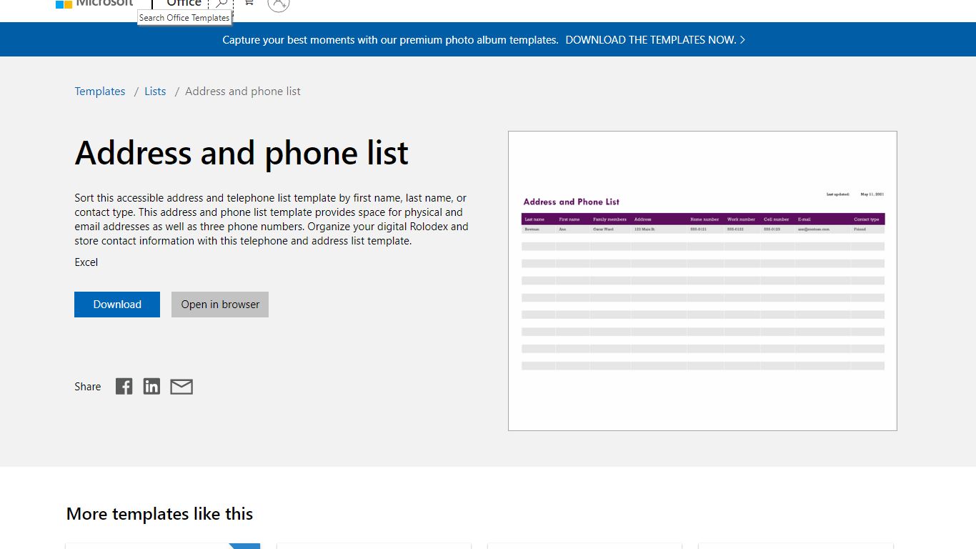 Address and phone list - templates.office.com